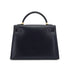 HERMES KELLY 32 SELLIER BLUE INDIGO BOX CALF HAND SHOULDER BAG 2002 SQUARE F GOLD HARDWARE 90341436