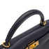 HERMES KELLY 32 SELLIER BLUE INDIGO BOX CALF HAND SHOULDER BAG 2002 SQUARE F GOLD HARDWARE 90341436