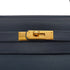 HERMES KELLY 32 SELLIER BLUE INDIGO COURCHEVEL HAND SHOULDER BAG 2000 SQUARE D GOLD HARDWARE 90331398