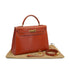 HERMES KELLY 32 SELLIER BRIQUE BOX CALF HAND SHOULDER BAG 1993 CIRCLE W GOLD HARDWARE 90338382