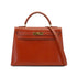 HERMES KELLY 32 SELLIER BRIQUE BOX CALF HAND SHOULDER BAG 1993 CIRCLE W GOLD HARDWARE 90338382