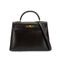 HERMES KELLY 32 SELLIER CHOCOLAT BOXCALF HAND SHOULDER BAG 1990 CIRCLE T GOLD HARDWARE 90324145