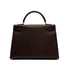 HERMES KELLY 32 SELLIER CHOCOLAT COUCHEVEL HAND SHOULDER BAG 1995 CIRCLE Y GOLD HARDWARE 90315876