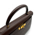 HERMES KELLY 32 SELLIER CHOCOLAT COUCHEVEL HAND SHOULDER BAG 1995 CIRCLE Y GOLD HARDWARE 90315876