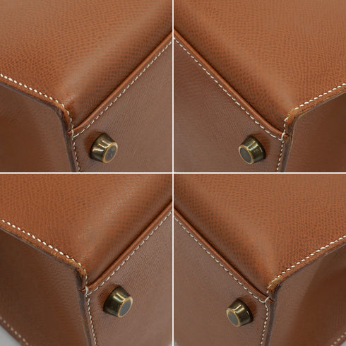 HERMES KELLY 32 SELLIER GOLD COUCHEVEL HAND SHOULDER BAG 1992 CIRCLE V GOLD HARDWARE 90349396