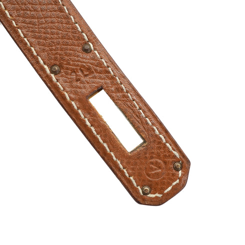 HERMES KELLY 32 SELLIER GOLD COUCHEVEL HAND SHOULDER BAG 1992 CIRCLE V GOLD HARDWARE 90349396