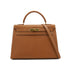 HERMES KELLY 32 SELLIER GOLD COURCHEVEL HAND SHOULDER BAG 1996 CIRCLE Z GOLD HARDWARE 90332561