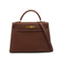 HERMES KELLY 32 SELLIER HAVANE COURCHEVEL HAND SHOULDER BAG 1997 SQUARE A GOLD HARDWARE 90337276