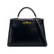 HERMES KELLY 32 SELLIER LACK BOXCALF HAND SHOULDER BAG 1993 CIRCLE W GOLD HARDWARE 90321634