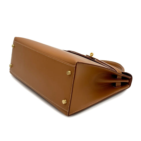 HERMES KELLY 32 SELLIER NATURAL VEAU CHAMONIX HAND SHOULDER BAG 1996 CIRCLE Z GOLD HARDWARE 90324627