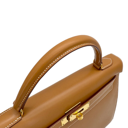 HERMES KELLY 32 SELLIER NATURAL VEAU CHAMONIX HAND SHOULDER BAG 1996 CIRCLE Z GOLD HARDWARE 90324627
