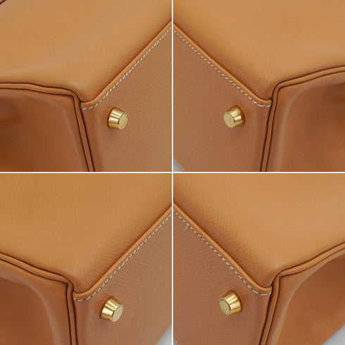 HERMES KELLY 32 SELLIER NATUREL COUCHEVEL HAND SHOULDER BAG 1997 SQUARE A GOLD HARDWARE 90335883