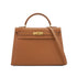HERMES KELLY 32 SELLIER GOLD COUCHEVEL HAND SHOULDER BAG 1999 SQUARE C GOLD HARDWARE 90340461