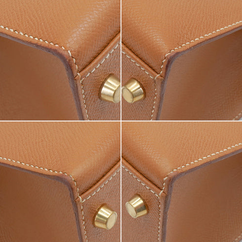 HERMES KELLY 32 SELLIER GOLD COUCHEVEL HAND SHOULDER BAG 1999 SQUARE C GOLD HARDWARE 90340461