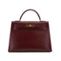 HERMES KELLY 32 SELLIER ROUGE H BOXCALF HAND BAG 1988 CIRCLE R GOLD HARDWARE 90325606