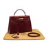 HERMES KELLY 32 SELLIER ROUGE H CROCODILE ALLIGATOR HAND SHOULDER BAG 1993 CIRCLE W GOLD HARDWARE 90327983