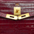 HERMES KELLY 32 SELLIER ROUGE H CROCODILE ALLIGATOR HAND SHOULDER BAG 1993 CIRCLE W GOLD HARDWARE 90327983