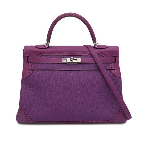HERMES KELLY35 GHILLIES RETOURNE ANEMONE TOGO SWIFT HAND SHOULDER BAG 2014 R STAMP PALLADIUM HARDWARE 90325615