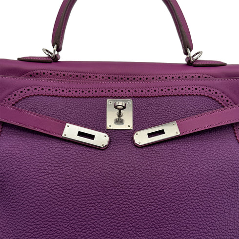 HERMES KELLY35 GHILLIES RETOURNE ANEMONE TOGO SWIFT HAND SHOULDER BAG 2014 R STAMP PALLADIUM HARDWARE 90325615