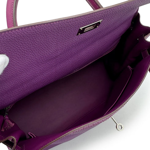 HERMES KELLY35 GHILLIES RETOURNE ANEMONE TOGO SWIFT HAND SHOULDER BAG 2014 R STAMP PALLADIUM HARDWARE 90325615