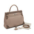 HERMES KELLY 35 GHILLIES RETOURNE ARGILE ETOUPE VEAU SWIFT HAND SHOULDER BAG 2012 SQUARE P STAMP PALLADIUM HARDWARE 90344353