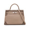 HERMES KELLY 35 GHILLIES RETOURNE ARGILE ETOUPE VEAU SWIFT HAND SHOULDER BAG 2012 SQUARE P STAMP PALLADIUM HARDWARE 90344353