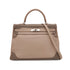 HERMES KELLY 35 GHILLIES RETOURNE ARGILE ETOUPE VEAU SWIFT HAND SHOULDER BAG 2012 SQUARE P STAMP PALLADIUM HARDWARE 90344353