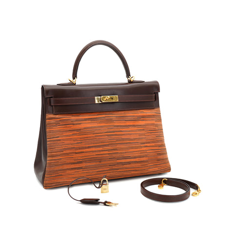 HERMES KELLY 35 GULLIVER VIBRATO HAND SHOULDER BAG 2001 SQUARE E GOLD HARDWAR 90335572