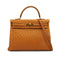 HERMES KELLY 35 RETORNE CHESTNUT OSTRICH HAND SHOULDER BAG 2005 SQUARE I GOLD HARDWARE 90331929