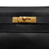 HERMES KELLY 35 RETOURNE BLACK BOX CALF HAND SHOULDER BAG 2002 SQUARE F GOLD HARDWARE 90334133