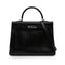 HERMES KELLY 35 RETOURNE BLACK BOX CALF HAND SHOULDER BAG 2003 SQUARE G RUTHENIUM HARDWARE 90343971