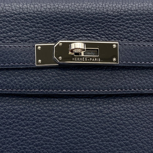 HERMES KELLY 35 RETOURNE BLUE ABYSSE TOGO HAND SHOULDER BAG 2009 SQUARE M PALLADIUM HARDWARE 90327258