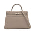 HERMES KELLY 35 RETOURNE GRIS TOURTERELLE TAURILLON CLEMENCE HAND SHOULDER BAG 2000 SQUARE D MATT HARDWARE 90323085