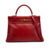 HERMES KELLY 35 RETOURNE ROUGE VIF BOXCALF HAND SHOULDER BAG 1999 SQUARE C GOLD HARDWARE 90315448