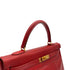 HERMES KELLY 35 RETOURNE ROUGE VIF BOXCALF HAND SHOULDER BAG 1999 SQUARE C GOLD HARDWARE 90315448