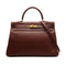 HERMES KELLY 35 RETOURNE MARRON FONCE TOGO CLEMENCE HAND SHOULDER BAG 2000 SQUARE D GOLD HARDWARE 90341430