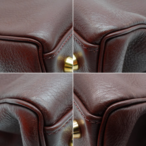 HERMES KELLY 35 RETOURNE MARRON FONCE TOGO CLEMENCE HAND SHOULDER BAG 2000 SQUARE D GOLD HARDWARE 90341430