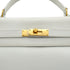 HERMES KELLY 35 RETOURNE WHITE VEAU GRAINE HAND SHOULDER BAG 1995 CIRCLE Y GOLD HARDWARE 90331930