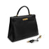 HERMES KELLY 35 SELLIER BLACK BOXCALF HAND BAG 2000 SQUARE D GOLD HARDWARE 90323195