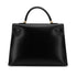 HERMES KELLY 35 SELLIER BLACK BOXCALF HAND BAG 2000 SQUARE D GOLD HARDWARE 90323195