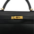 HERMES KELLY 35 SELLIER BLACK BOXCALF HAND BAG 2000 SQUARE D GOLD HARDWARE 90323195