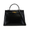 HERMES KELLY 35 SELLIER BLACK BOXCALF HAND SHOULDER BAG 1988 CIRCLE R GOLD HARDWARE 90317896