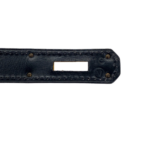 HERMES KELLY 35 SELLIER BLACK BOXCALF HAND SHOULDER BAG 1992 CIRCLE V GOLD HARDWARE 90321631