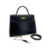 HERMES KELLY 35 SELLIER BLACK BOXCALF HAND SHOULDER BAG 1992 CIRCLE V GOLD HARDWARE 90321631