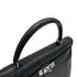 HERMES KELLY 35 SELLIER BLACK OSTRICH HAND SHOULDER BAG 1999 SQUARE C SILVER HARDWARE 90316160