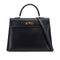 HERMES KELLY 35 SELLIER BLUE INDIGO BOXCALF HAND SHOULDER BAG 1993 CIRCLE W GOLD HARDWARE 90317924