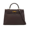 HERMES KELLY 35 SELLIER CHOCOLAT TOGO HAND SHOULDER BAG 2000 SQUARE D GOLD HARDWARE 90340357