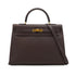 HERMES KELLY 35 SELLIER CHOCOLAT TOGO HAND SHOULDER BAG 2000 SQUARE D GOLD HARDWARE 90340357
