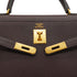 HERMES KELLY 35 SELLIER CHOCOLAT TOGO HAND SHOULDER BAG 2000 SQUARE D GOLD HARDWARE 90340357