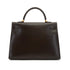 HERMES KELLY 35 SELLIER EBENE BOX CALF HAND SHOULDER BAG 2001 SQUARE E GOLD HARDWARE 90338878